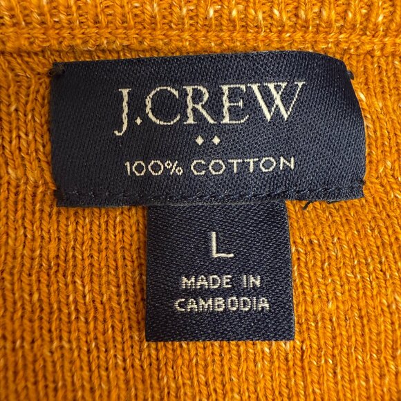 EUC Men's J. CREW‎ Raglan Budded Crewneck Sweater Orange | Size L - Picture 4 of 6